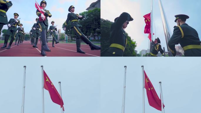 学生国旗护卫队升国旗仪式