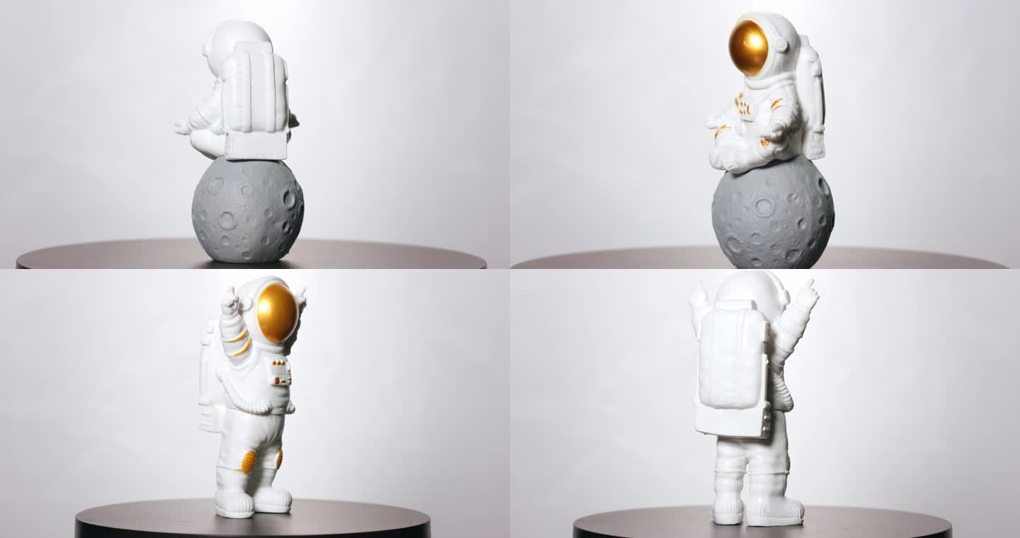 宇航员玩具卡通塑料摆件展品实物素材