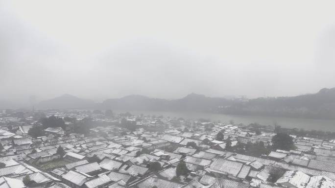 四川阆中古城雪景