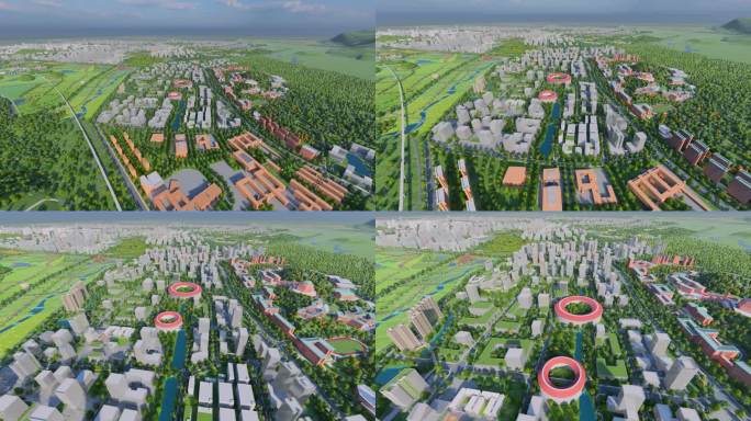 三维城市建筑深圳光明科学城中轴模型
