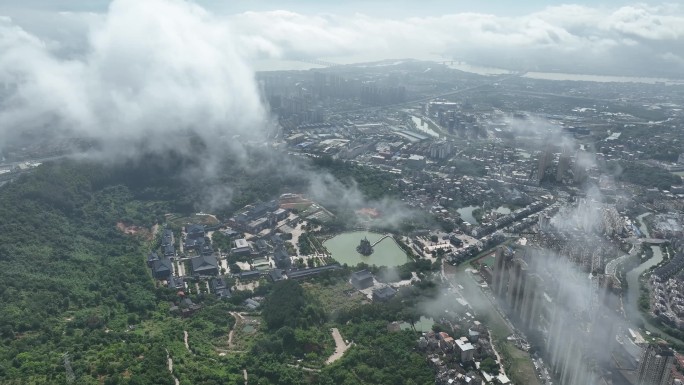 福州闽侯南屿云雾大景和学校