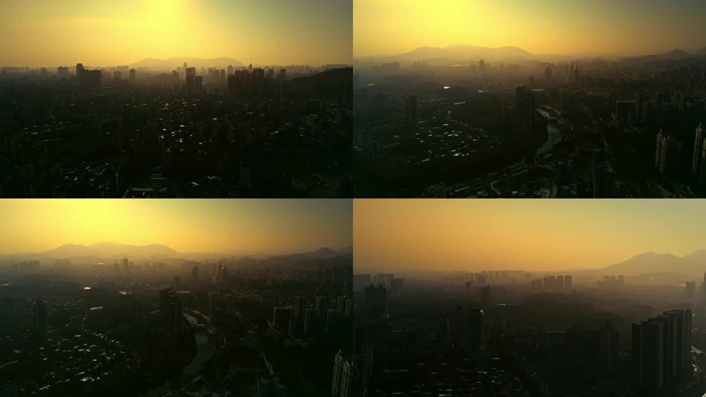 日落环境污染雾霾