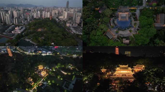 温州九山公园夜景航拍