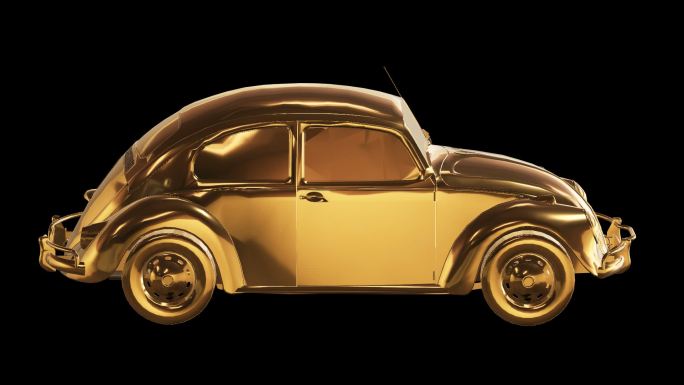 甲壳虫汽车黄金版效果展示通道素材