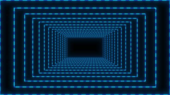 4K蓝色方形分段隧道空间通道