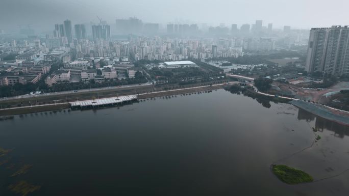 城市发展视频深圳光明雾霾远景