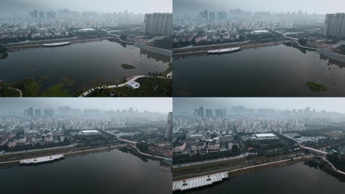 城市发展视频深圳光明雾霾远景