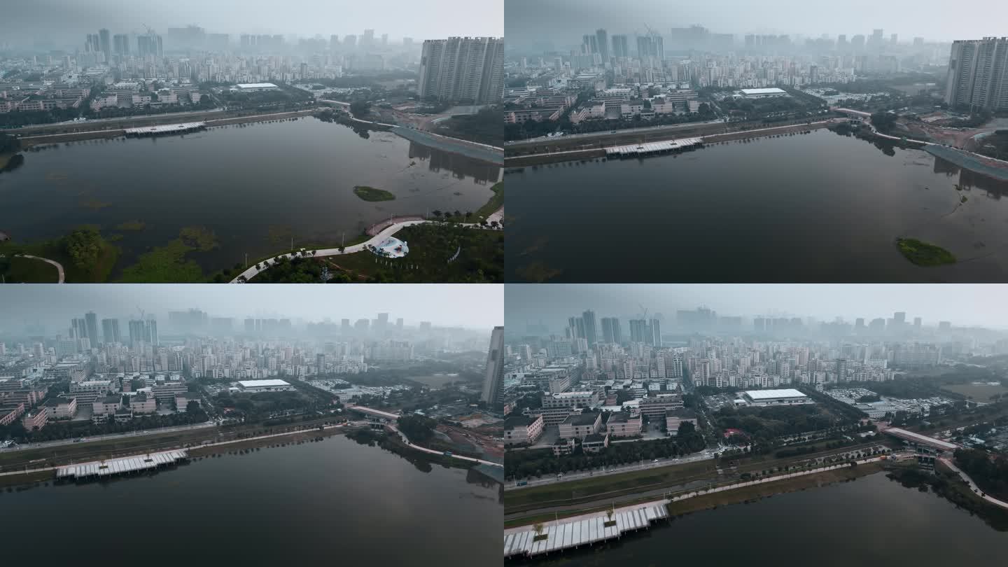 城市发展视频深圳光明雾霾远景