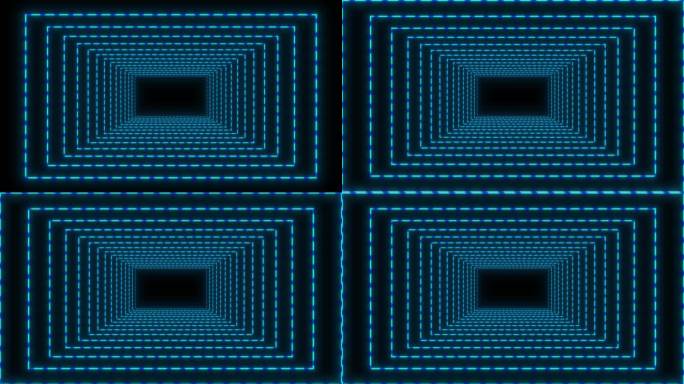 4K蓝色方形分段隧道空间通道异步