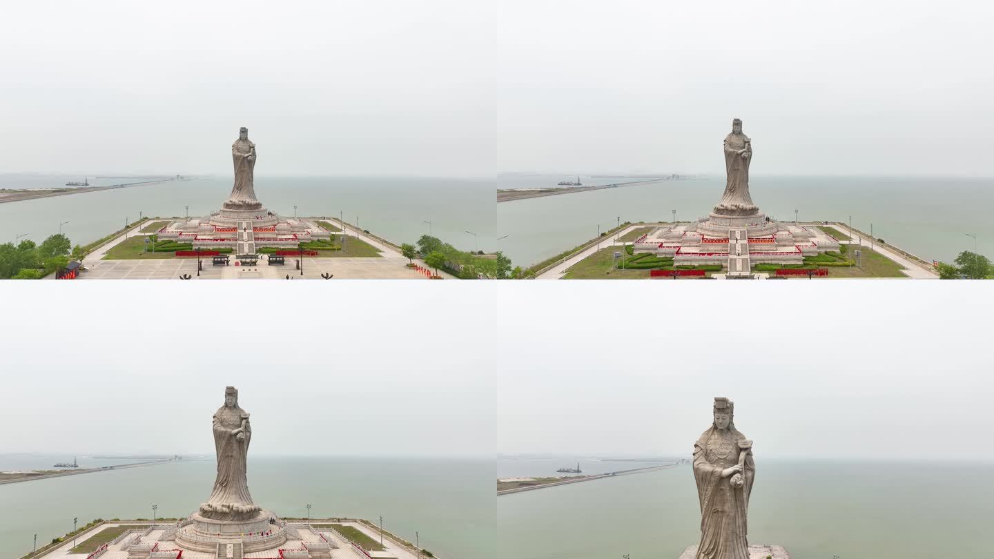 4k航拍天津滨海新区妈祖文化园