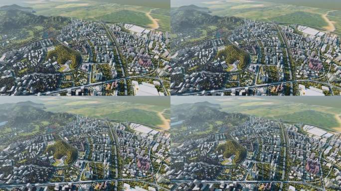 三维城市建筑深圳光明科学城远景模型