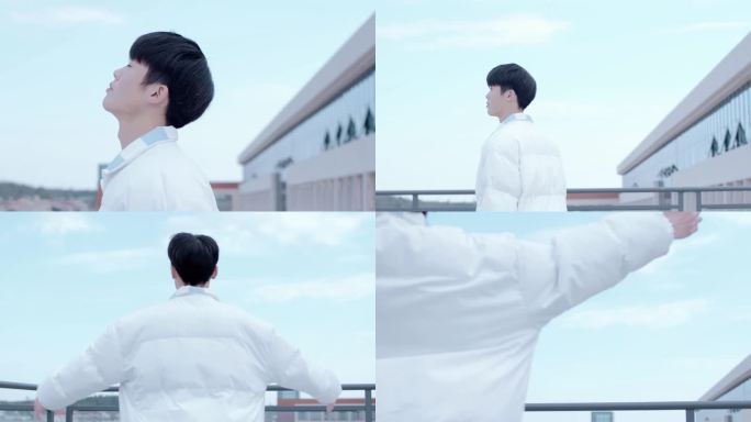 【4K】男生拥抱未来背影