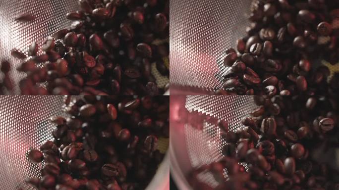 咖啡美食咖啡豆翻炒烘焙视频素材