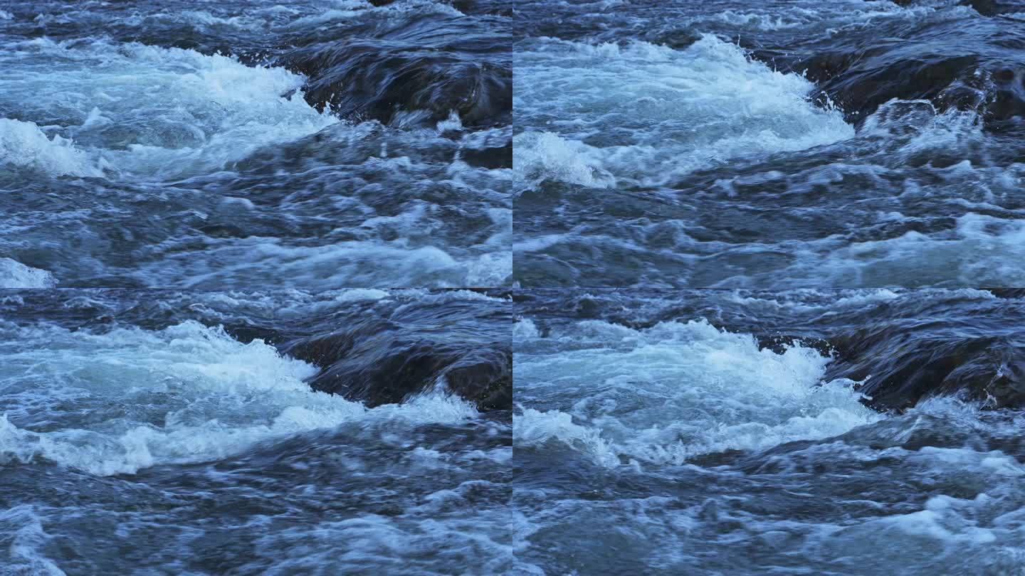 流淌的溪水水流特写镜头