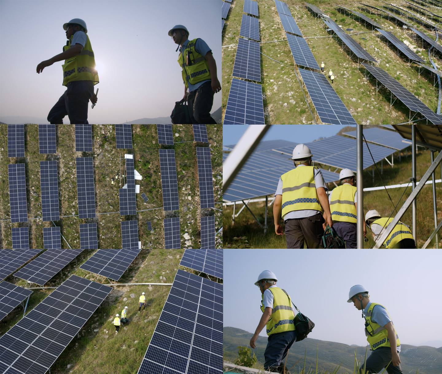 光伏检修光能发电太阳能源发电站4K