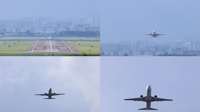 奥凯航空飞机深圳机场跑道滑行起飞