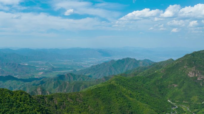 航拍北京西山风光延时 青山云影