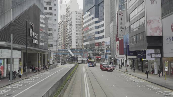 香港街道与行人