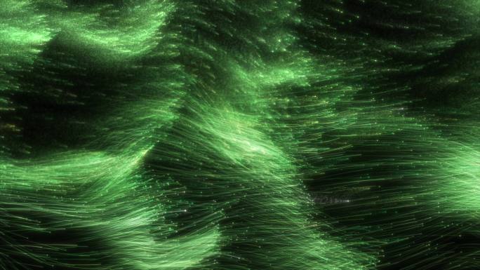 绿色粒子丝滑光线