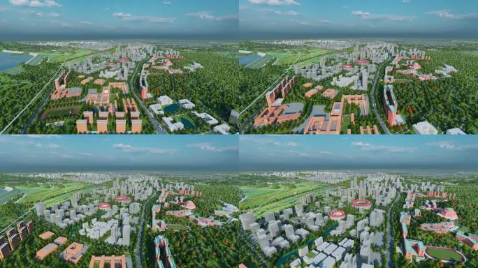 三维城市建筑深圳光明科学城科研中心模型