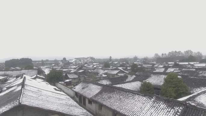 四川阆中古城雪景