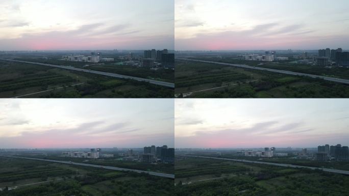 西安西咸新区沣东新城城市黄昏日落5