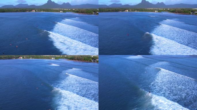 毛里求斯度假-冲浪-唯美白海浪浪花