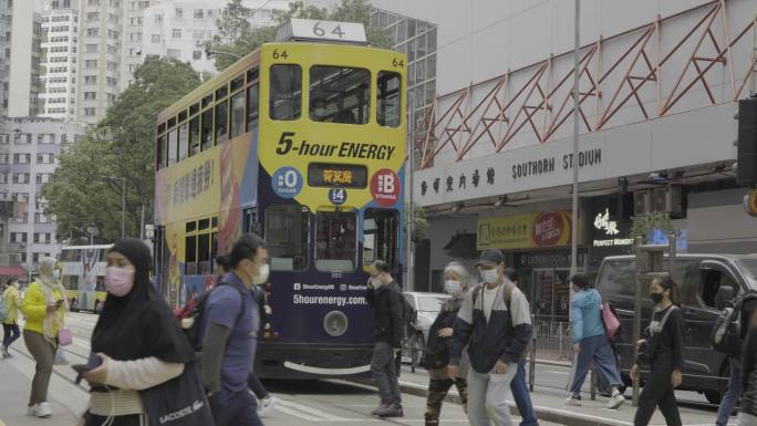 香港街道和行人