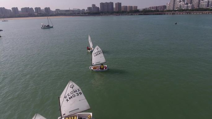 厦门国际游艇汇五缘湾码头帆船游艇航拍船队