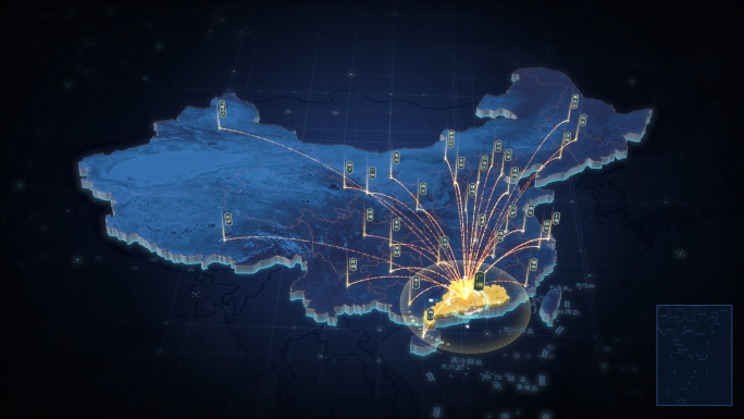 广东辐射全国区位高端三维地图