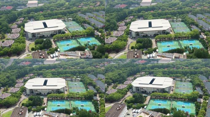 4K原素材-航拍上海仙霞网球中心