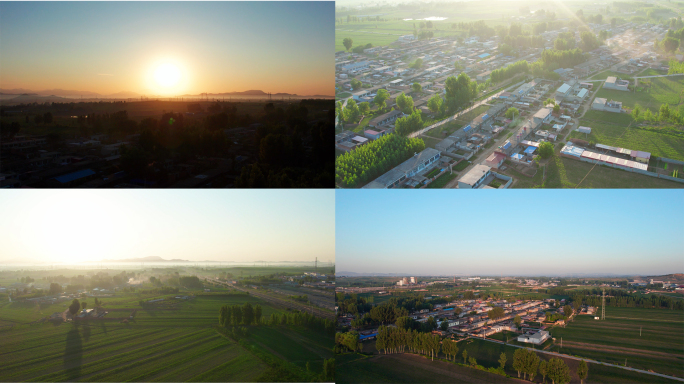 乡村田野清晨日出