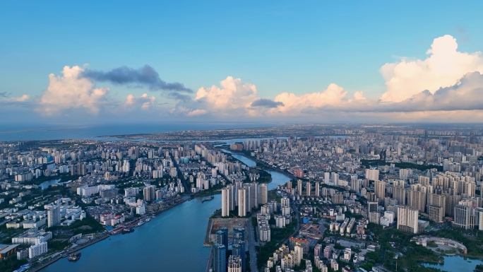 海南海口世纪公园海甸岛城市风景