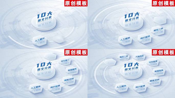 10-白色简洁干净信息分类ae模板包装十