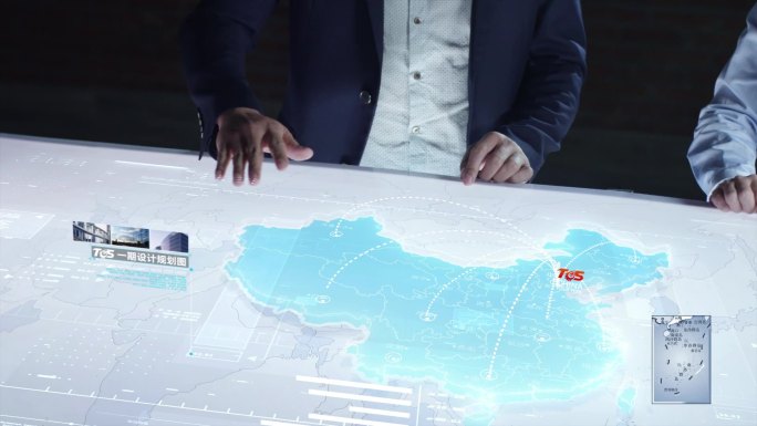 原创科技桌面数据片头中国地图连线版