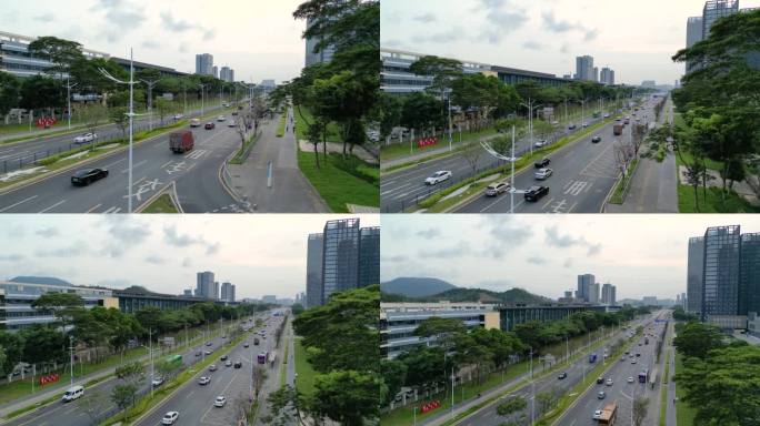 航拍城市交通繁忙城市道路4K视频素材