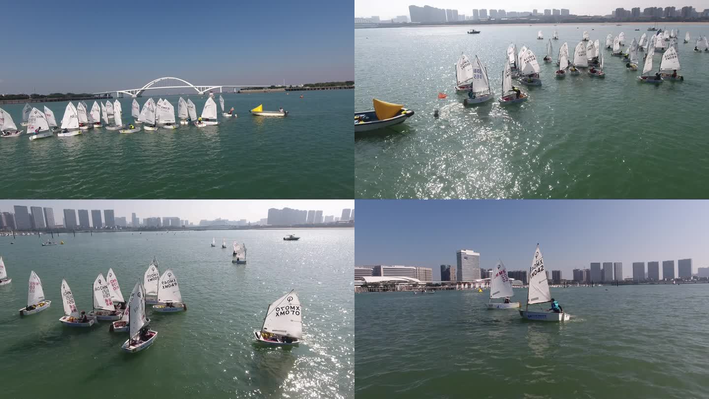 厦门国际游艇汇五缘湾码头帆船游艇航拍船队