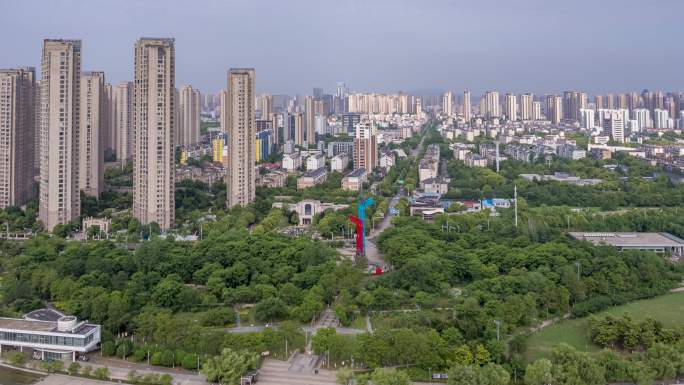 安徽省蚌埠市南北地理分界线航拍延时4K