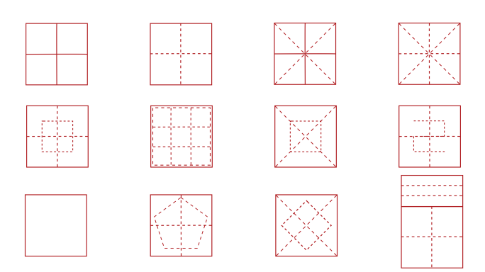 12款田字格  米字格 练字（透明底）