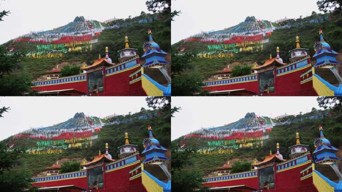 山坡上的寺院建筑