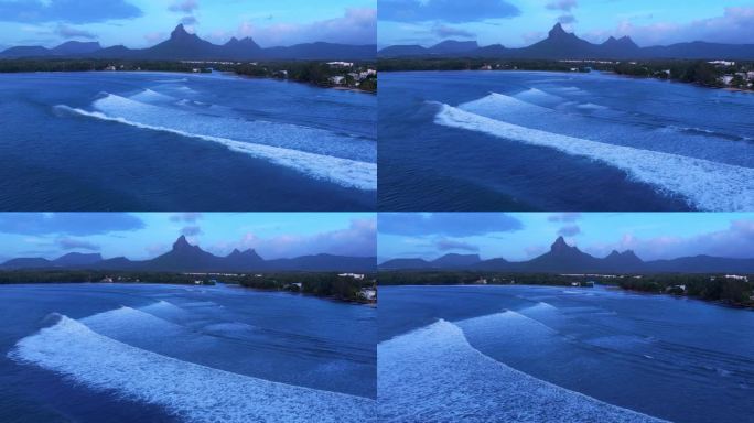 4K商用航拍壮观大海海浪层层浪花翻滚白浪