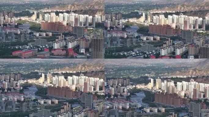 城市建设 城区 乐都区 高原 交通 航拍