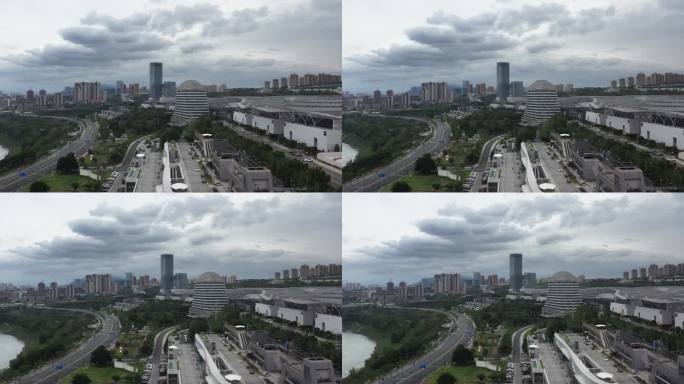 重庆国际博览中心航拍4K视频