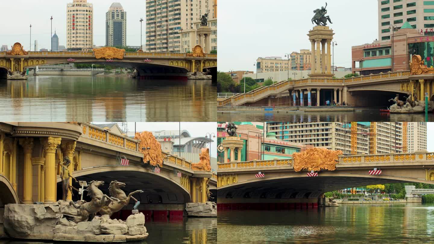 天津地标大光明桥网红桥梁建筑实拍