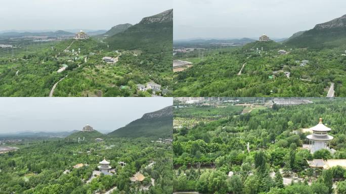 航拍东平白佛山风景区