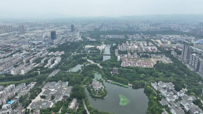 航拍肥城市城市大景镜头