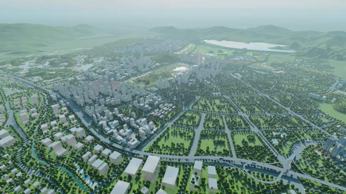 三维城市建筑生长变化深圳光明科学城模型