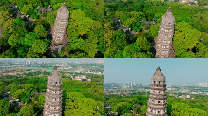 航拍虎丘塔