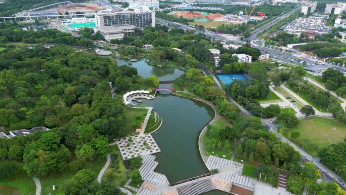 深圳坪山公园生态自然人文景观4K视频素材