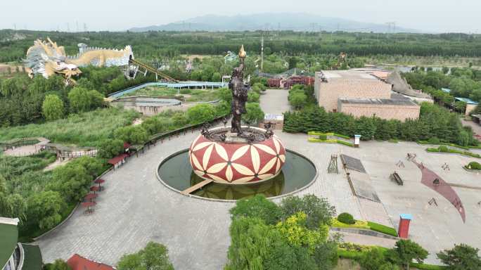 航拍泰安太阳部落景区